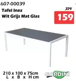 iTEK Gardini Tafel Inez Wit Grijs Mat Glas aanbieding