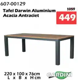 iTEK Gardini Tafel Darwin Aluminium Acacia Antraciet aanbieding