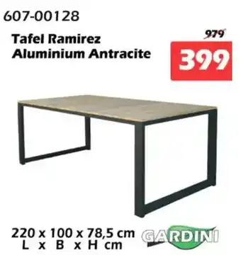 iTEK Tafel Ramirez Aluminium Antracite aanbieding