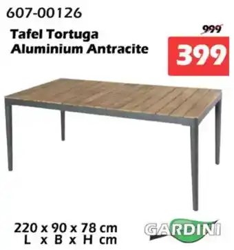 iTEK Tafel Tortuga Aluminium Antracite aanbieding