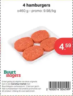 Buurtslagers 4 hamburgers aanbieding