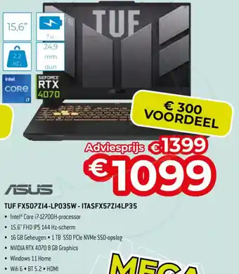 AUVA Asus TUF FX507Z14-LPO35W - ITASFX57ZI4LP35 aanbieding