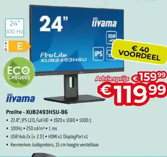 AUVA Iiyama Prolite - XUB2493HSU-B6 aanbieding