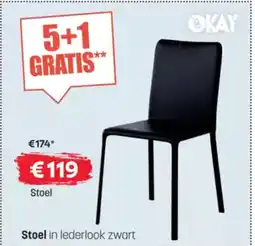 BE-Okay Stoel in lederlook zwart aanbieding