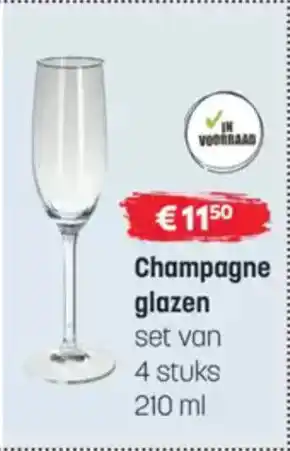 BE-Okay Champagne glazen set van 4 stuks aanbieding