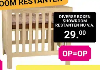 Van Asten BabySuperstore Diverse boxen showroom restanten nu v.a. aanbieding