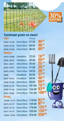 Cevo Tuindraad groen en zwart Light aanbieding