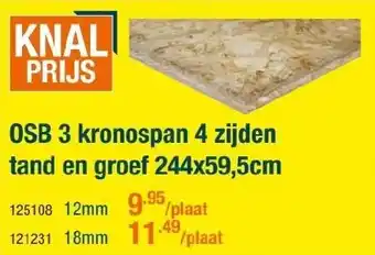 Cevo OSB 3 kronospan 4 zijden tand en groef aanbieding