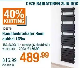 Cevo Handdoekradiator siem dubbel 169w aanbieding