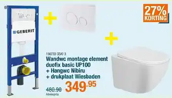 Cevo Wandwc montage element duofix basic UP100 aanbieding