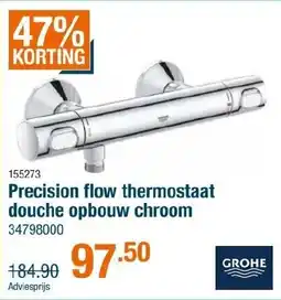 Cevo Precision flow thermostaat douche opbouw chroom aanbieding