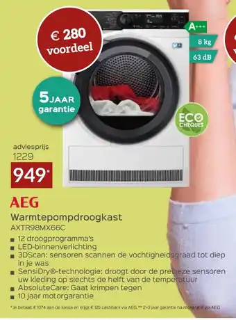 Selexion AEG Warmtepompdroogkast AXTR98MX66C aanbieding