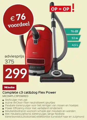 Selexion Miele Complete c3 cat&dog Flex Power MICOMPLC3POWRED aanbieding