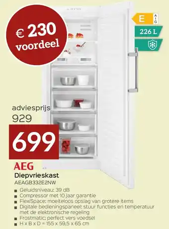 Selexion AEG Diepvrieskast AEAGB332E2NW aanbieding