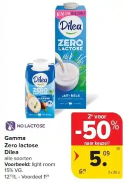 Carrefour Gamma zero lactose dilea aanbieding