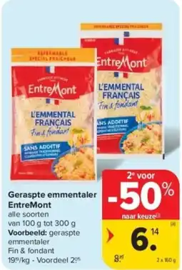 Carrefour Geraspte emmentaler entremont aanbieding