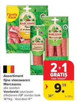 Carrefour Assortiment fi jne vleeswaren Marcassou aanbieding