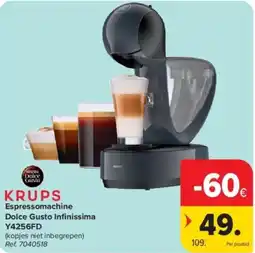 Carrefour Krups Espressomachine dolce gusto infi nissima Y4256FD aanbieding