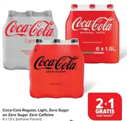 Carrefour Coca-Cola Regular Light Zero Sugar en Zero Sugar Zero Caffeine aanbieding