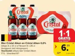 Carrefour Bier cristal alken en cristal alken 0,0% aanbieding