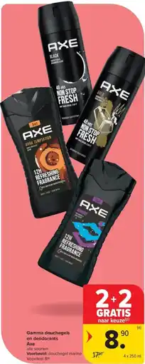 Carrefour Gamma douchegels en deodorants Axe aanbieding