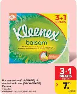 Carrefour Box zakdoeken  of zakdoeken in etui  kleenex aanbieding