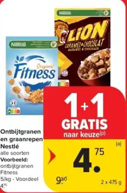 Carrefour Ontbijtgranen en graanrepen Nestlé aanbieding