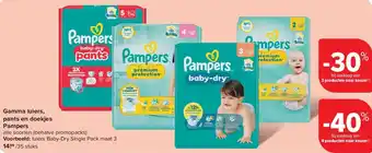 Carrefour Gamma luiers, pants en doekjes Pampers aanbieding