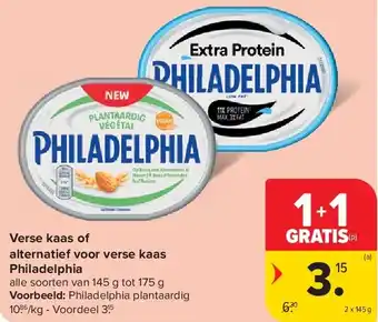 Carrefour Verse kaas of alternatief voor verse kaas Philadelphia aanbieding