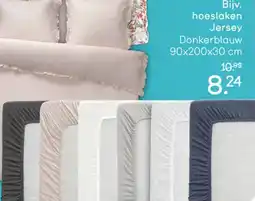 Leen Bakker Hoeslaken jersey donkerblauw aanbieding