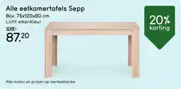 Leen Bakker Alle eetkamertafels Sepp aanbieding