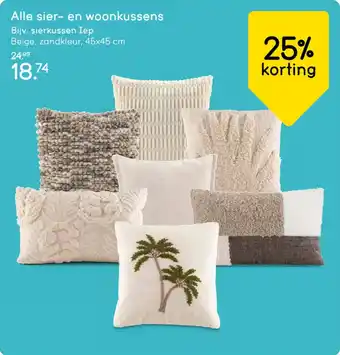 Leen Bakker Alle sier en woonkussens aanbieding