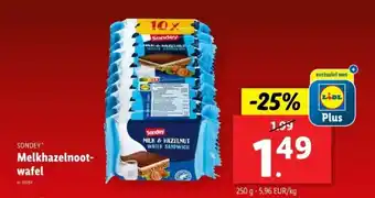 Lidl Sondey melkhazelnoot wafel aanbieding