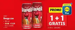 Lidl Kwak rouge can aanbieding