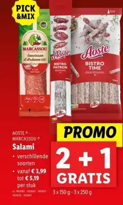 Lidl Aoste marcassou salami aanbieding