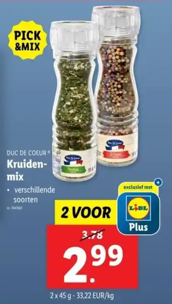 Lidl Duc de coeur kruiden mix aanbieding