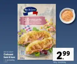 Lidl Duc de coeur croissant ham & kaas aanbieding