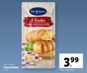 Lidl Duc de coeur kaasrolletjes aanbieding