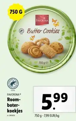 Lidl Favorina room boter koekjes aanbieding