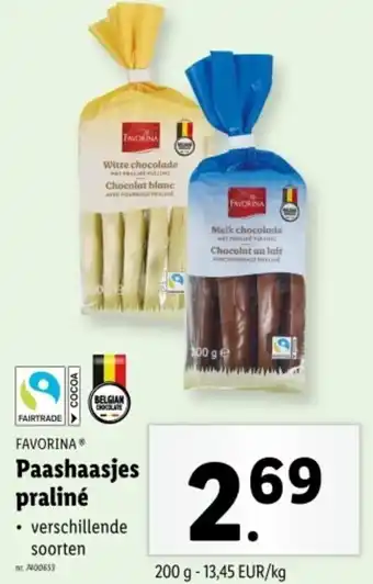 Lidl Favorina paashaasjes praliné aanbieding