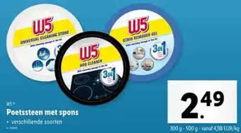 Lidl W5 poetssteen met spons aanbieding