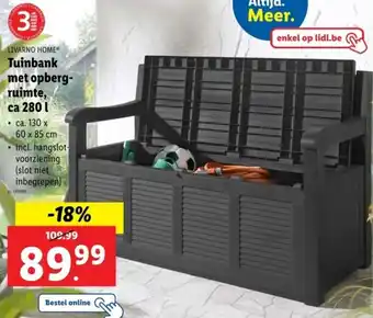 Lidl Livarno home tuinbank met opbergruimte aanbieding