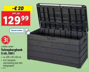 Lidl Livarno home tuinopbergbank 2-zit aanbieding