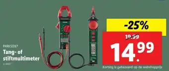 Lidl Parkside tang-of stiftmultimeter aanbieding