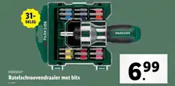 Lidl Parkside ratelschroevendraaier met bits aanbieding