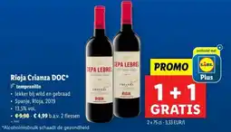 Lidl Rioja Crianza DOC tempranillo aanbieding