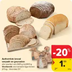 Carrefour Market Authentiek brood verpakt en gesneden aanbieding