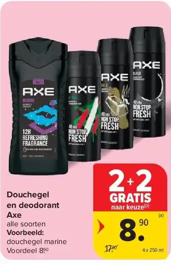 Carrefour Douchegel en deodorant Axe aanbieding