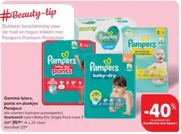 Carrefour Gamma luiers, pants en doekjes Pampe aanbieding