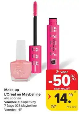 Carrefour Make-up L’Oréal en Maybelline aanbieding